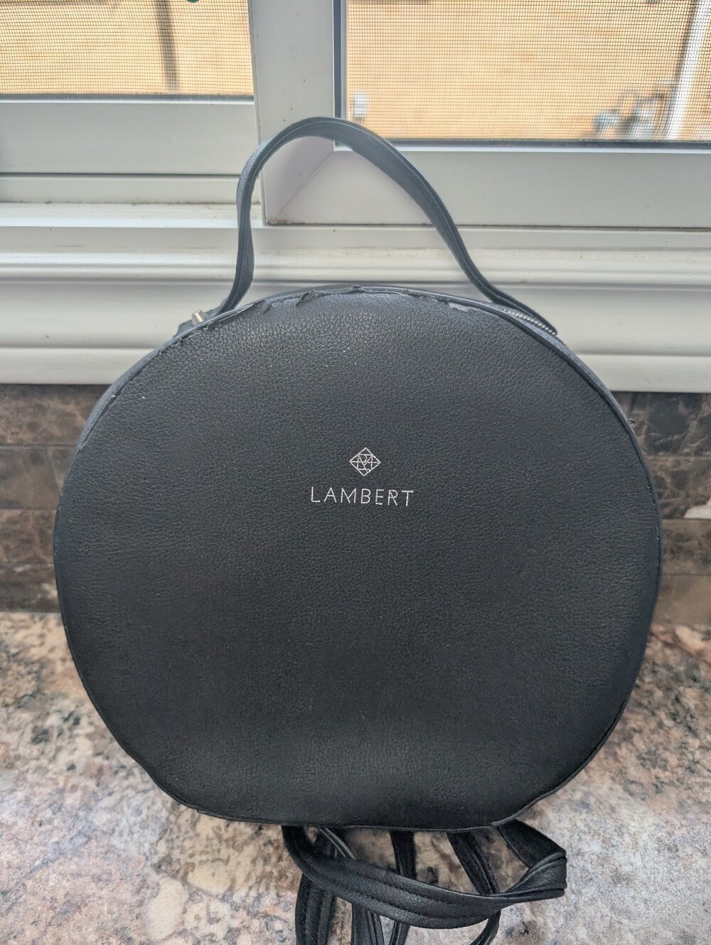 AS iS Lambert Black Round Top-Handle Crossbody Bag